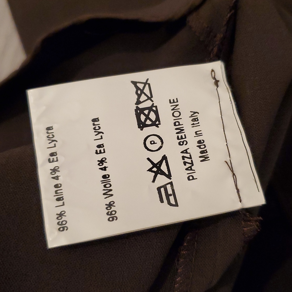 Piazza Sempione Women's High rise brown wool Pants European Size 42 new with tag - Picture 10 of 10